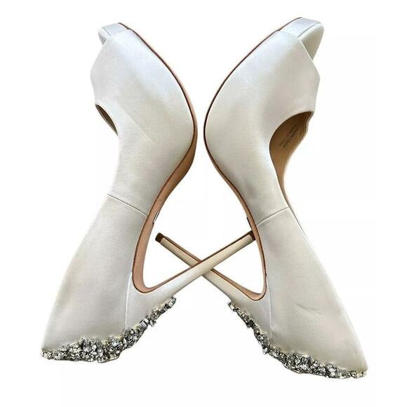 BADGLEY MISCHKA Kiara Embellished Peep-toe Pump size 8 - Picture 7 of 13